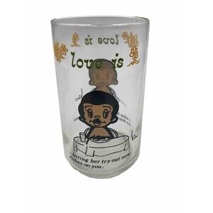 1976 LOVE IS Drinking Glass Kim Casali Los Angeles Times Try Out New Dishes